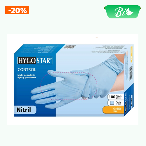 Găng tay nitril xanh không bột cỡ M 3,5gr