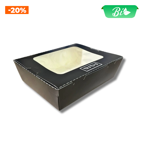 Hộp giấy đựng sushi nắp kính 150x110x39mm