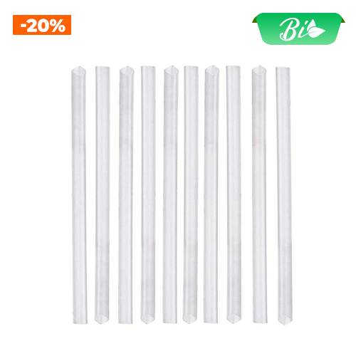 Ống hút trắng cho bubble tea 11x230mm