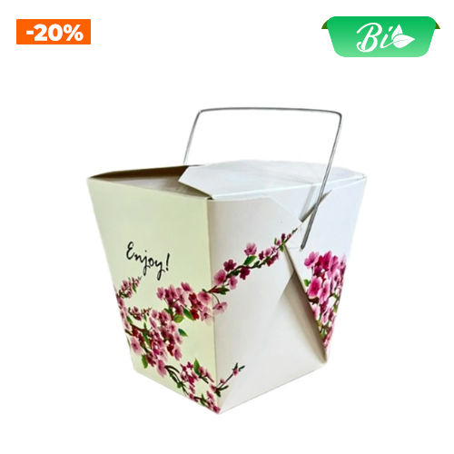 Hộp đựng mì vuông SAKURA có quai xách 450ml