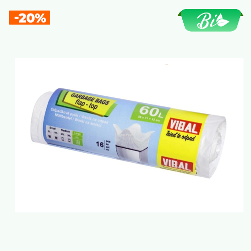 Túi rác có quai trắng 60L 58x71+12cm 231g