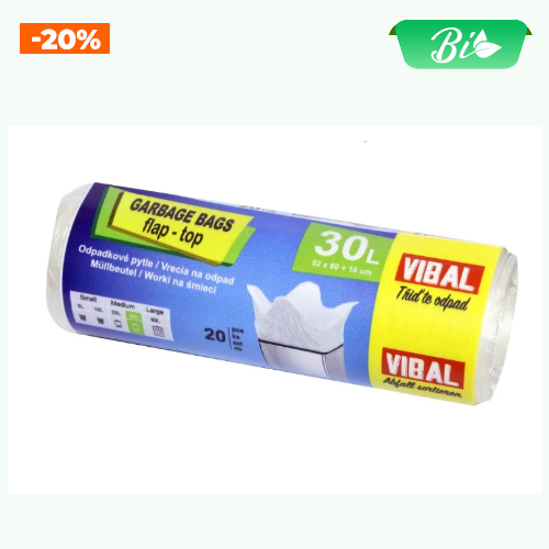 Túi rác có quai trắng 30L 172g 50x60+10cm 10mic